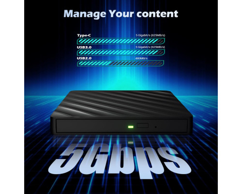 Зовнішній Bluray оптичний привід 5 в 1 USB 3.0 Wbacon