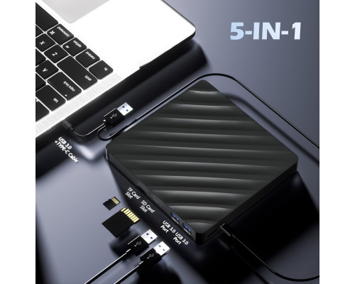 Зовнішній Bluray оптичний привід 5 в 1 USB 3.0 Wbacon