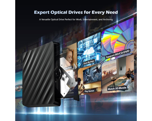Зовнішній Bluray оптичний привід 5 в 1 USB 3.0 Wbacon