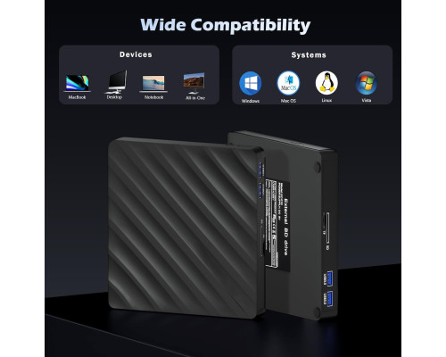 Зовнішній Bluray оптичний привід 5 в 1 USB 3.0 Wbacon