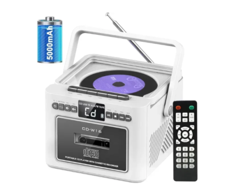 Касетний CD-програвач / бумбокс Jimeng з Bluetooth та акумулятором FM/AUX/Micro SD/USB
