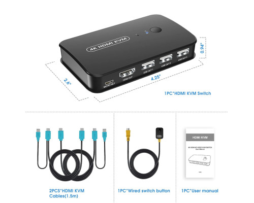 KVM-перемикач HDMI Jancane