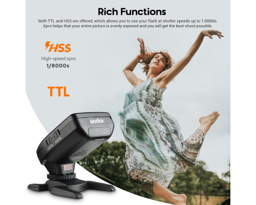 Бездротовий швидкісний синхронізатор спалаху Godox XPro-C TTL 2.4G