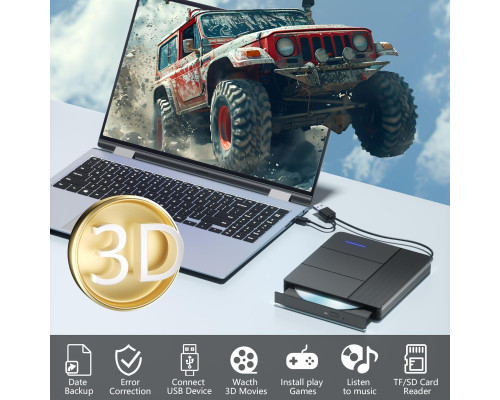 Зовнішній Blu-ray привід 7 в 1 для читання/запису  CD-програвача