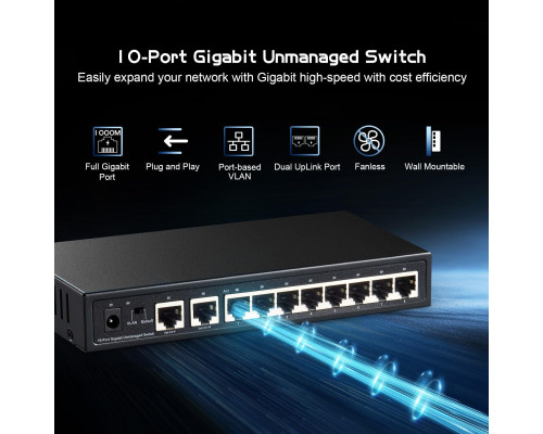 Комутатор Binardat Gigabit Ethernet на 10 портів