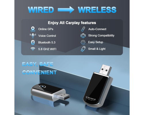 Бездротовий адаптер CarPlay для iPhone 2 в 1