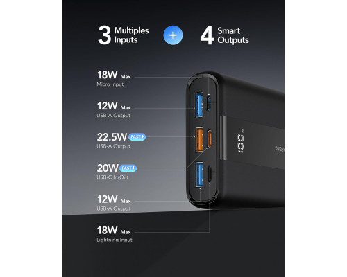 Портативний зовнішній акумулятор Power Bank 20000 мАг