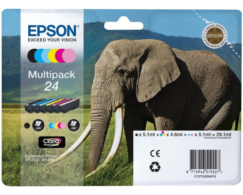 Набір із 24 картриджів для принтера Epson (6 кольорів)