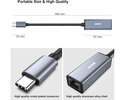 Мережевий адаптер BENFEI USB-C-Ethernet