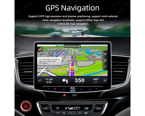 Мультимедійна автомагнітола з сенсорний екран Android 12 з GPS і Wi-Fi