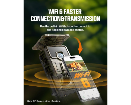 Камера спостереження за дикою природою  4K WiFi 6 з акумулятором 5200 мАг