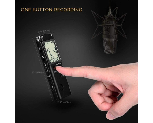 Багатофункціональний диктофон 64GB з РК-дисплеєм та MP3-плеєром