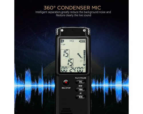 Багатофункціональний диктофон 64GB з РК-дисплеєм та MP3-плеєром