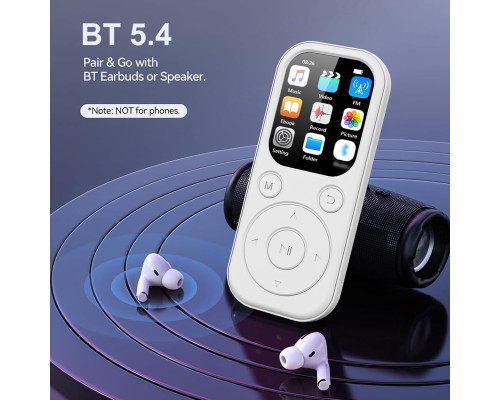 Цифровий портативний MP3-плеєр з IPS-екраном Bluetooth 5.4