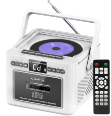 Касетний CD-програвач / бумбокс  з Bluetooth та акумулятором FM/AUX/Micro SD/USB