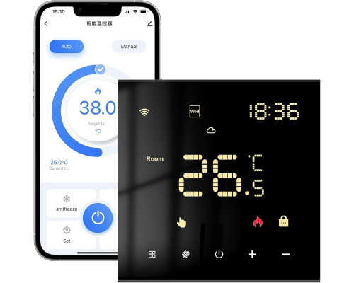 Розумний термостат Tuya Wi-Fi – для теплої підлоги та котла, сумісний з Alexa і Google Home