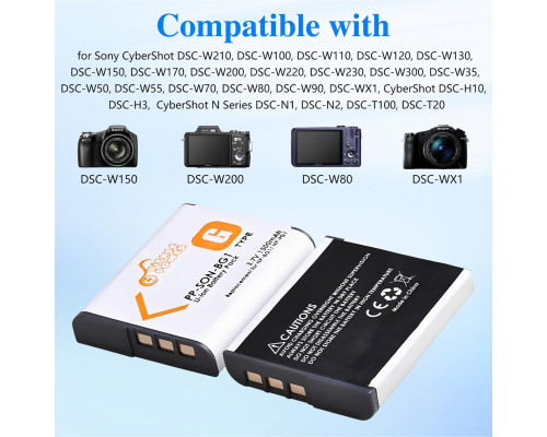 Комплект із 2 акумуляторів Pickle Power NP-BG1 та зарядного пристрою для Sony