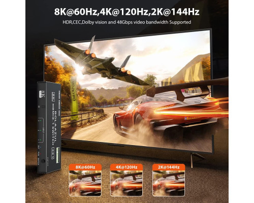 Комутатор HDMI 2.0 4K 144 Гц з пультом дистанційного керування