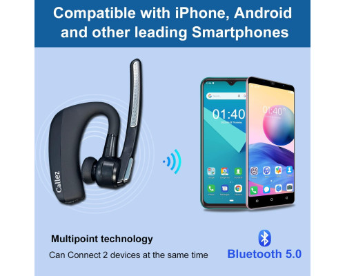 Бездротова гарнітура Callez Bluetooth з двома мікрофонами та шумозаглушенням