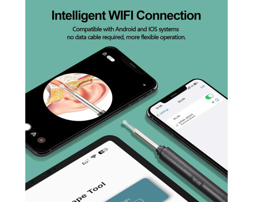 Водонепроникний отоскоп для видалення вушної сірки 1080P HD WiFi