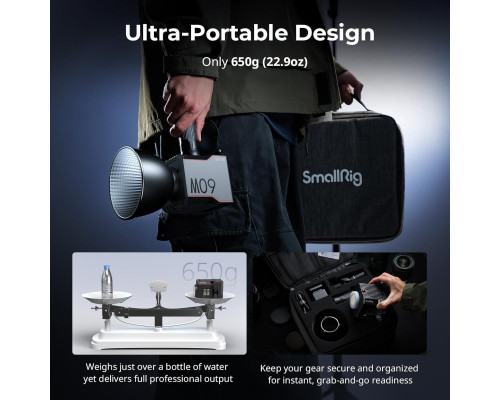 Відеосвітло SmallRig RC 60B COB з акумулятором 49 Вт·год