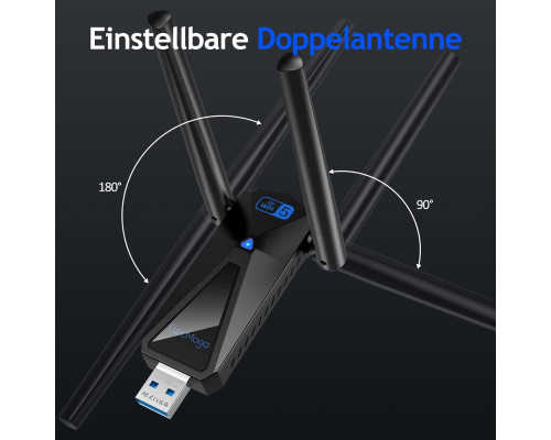 Мережевий USB адаптер Wi-Fi 1300 Мбіт/с з 2 антенами