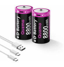 Акумуляторні батарейки 8800mWh з USB-C зарядкою (комплект 2 шт)