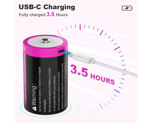 Акумуляторні батарейки 8800mWh з USB-C зарядкою (комплект 2 шт)