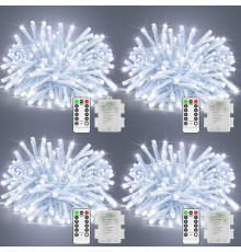 Гірлянда LED на батарейках 40 м з пультом та таймером (4 шт)