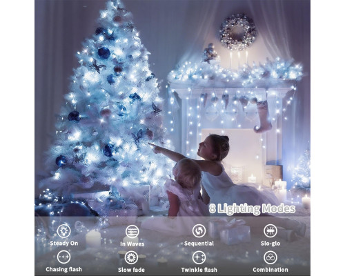 Гірлянда LED на батарейках 40 м з пультом та таймером (4 шт)