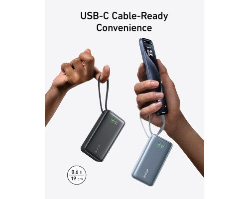 Повербанк Anker 10000 мА·год з вбудованим кабелем USB-C