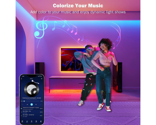 Світлодіодні стрічки  10 м із синхронізацією музики Bluetooth