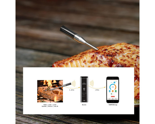 Бездротовий термометр для м'яса  Dostmann Smart BBQ 14.1515.10 70 м