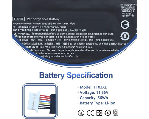 Акумулятор для ноутбука HP EliteBook 850 ємністю 56Wh