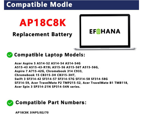 Акумулятор для ноутбука Acer Aspire ємністю 50.29Wh
