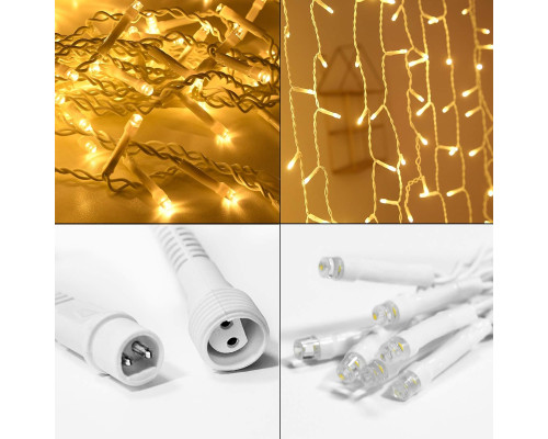 Світлодіодна гірлянда-штора 10 м, 400 LED, теплий білий для дому