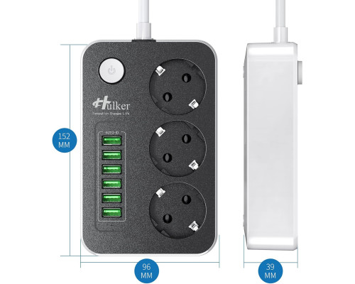 Багатофункціональний подовжувач Hulker 3M з USB-портами