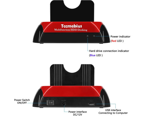 Док-станція для жорстких дисків USB 2.0 Tccmebius