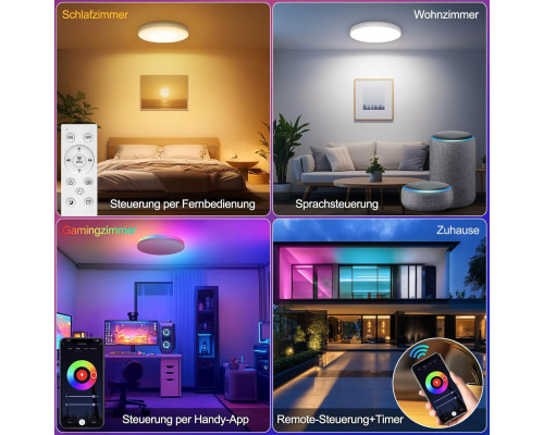 Світильник стельовий LED з регулюванням яскравості RGB