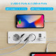 Вбудований подовжувач настільний на 3 гнізда з USB-A та USB-C