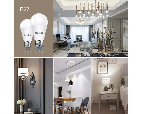 LED лампи 12 Вт з цоколем E27 тепле світло 3000K 960 лм (6 шт)