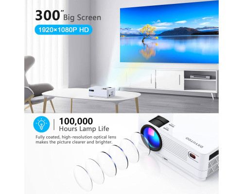 Домашній проектор 1080P Full HD з Bluetooth та Wi-Fi