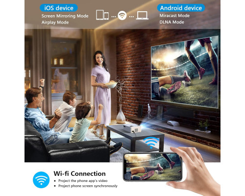 Домашній проектор 1080P Full HD з Bluetooth та Wi-Fi