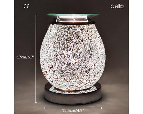 Електрична аромалампа Cello Silver Mosaic із сенсорним керуванням