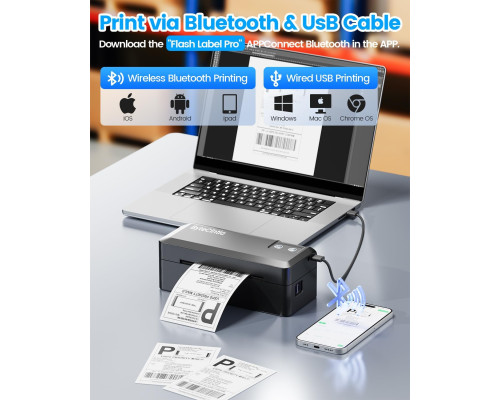 Термопринтер для друку етикеток ByteCintia з Bluetooth