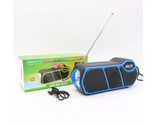 Радіоприймач 3-в-1 GD-LITE-11 з Bluetooth LED ліхтарем FM/SW/AM радіо MP3 TF та USB зарядкою