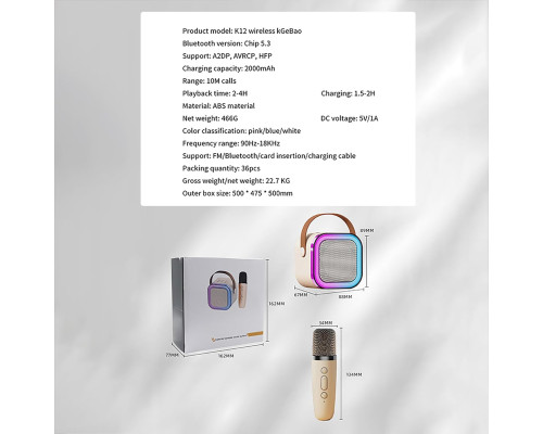 Акустична система Bluetooth із мікрофоном RUDFUZ K12