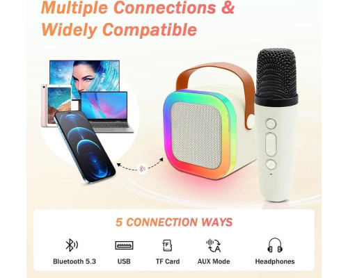 Портативна Bluetooth-колонка для караоке K12 з двома бездротовими мікрофонами