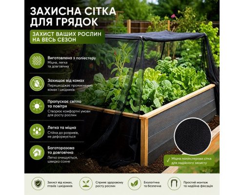 Універсальна захисна москітна сітка Mesh для саду, теплиць та альтанок (розмір - 300 х 400 см)