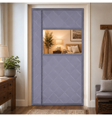 Утеплена магнітна термоштора на двері з оглядовим вікном (розмір 130 x 200 см)